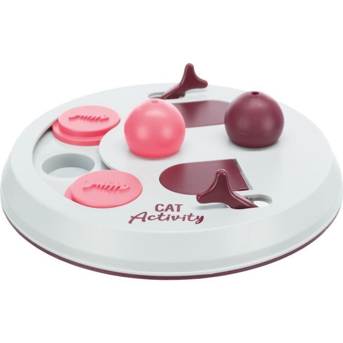 TRIXIE Activity Flip Board - Ø 23 cm - Light gray and pink - For cats