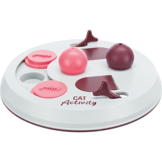 TRIXIE Activity Flip Board - Ø 23 cm - Light gray and pink - For cats