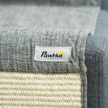 PawHut 2er Kratzmatte Kratzschutz Soffa Sisal Kratzteppich für Katze Sessel Soffa Katzenkratzmatte Grau 130 x 45 x 0,3 cm