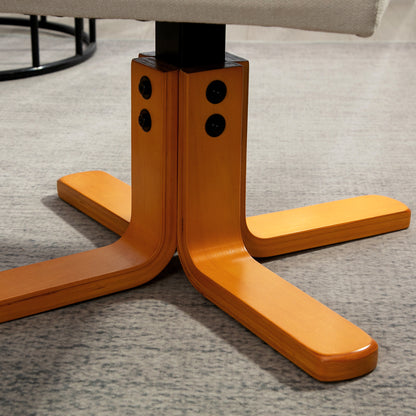 HOMCOM Massagesessel mit Liegefunktion und Fußhocker, 145°-Neigung, Polyester, 80 x 86 x 99 cm, Cremeweiß