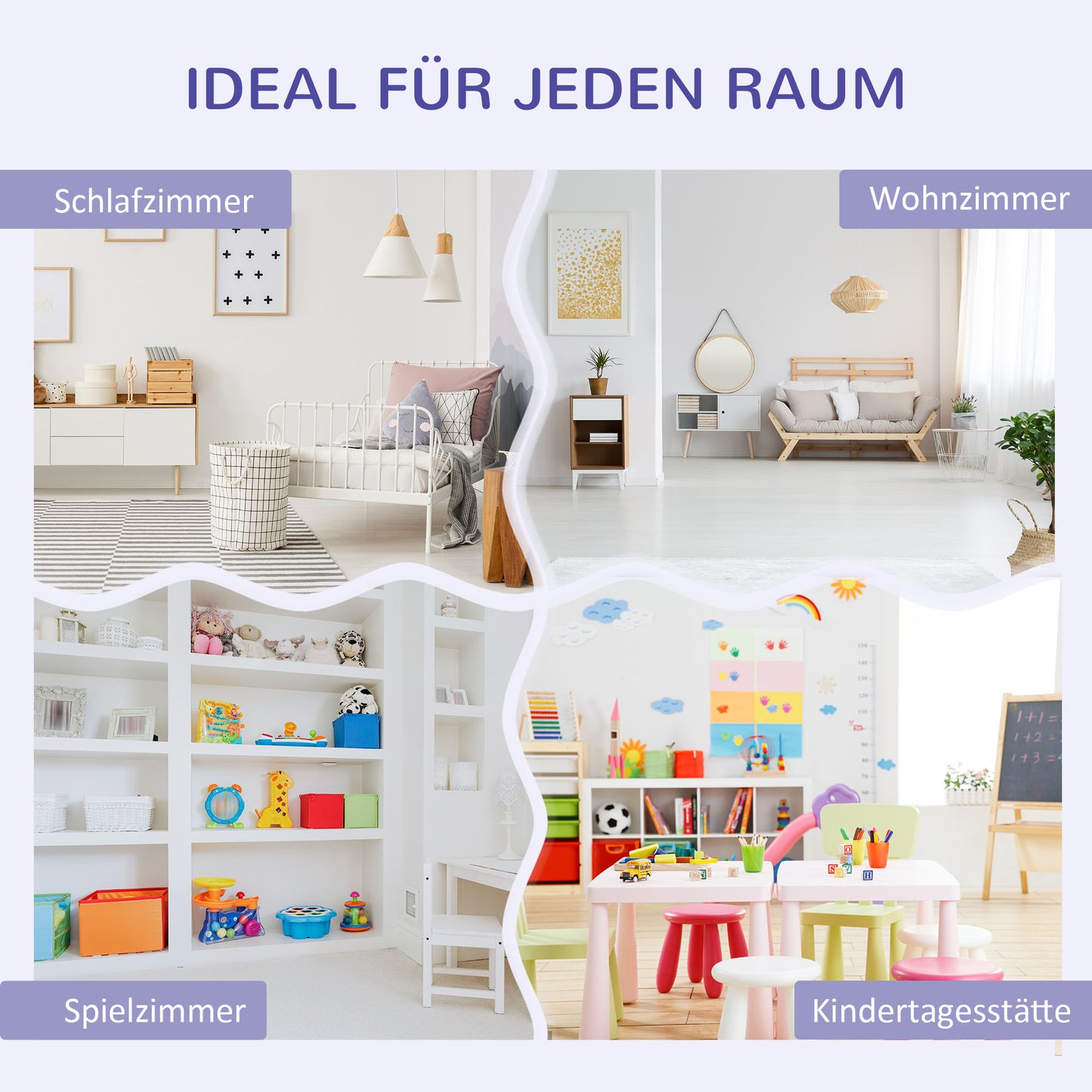 HOMCOM 2-in-1 Kinderregal Regal + Sitzbank inkl. Polster 103 cm × 30 cm × 62 cm Weiß + Grau