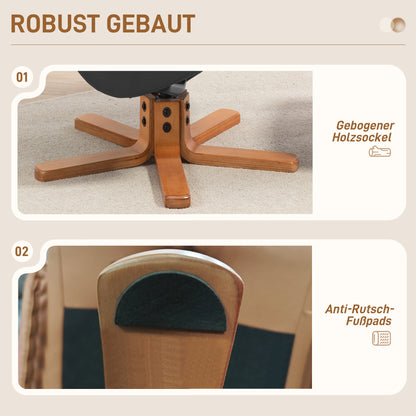 HOMCOM Relaxsessel mit Hocker, Liegefunktion, Kunstlederbezug, bis 150 kg, 71 x 84 x 102 cm, Schwarz