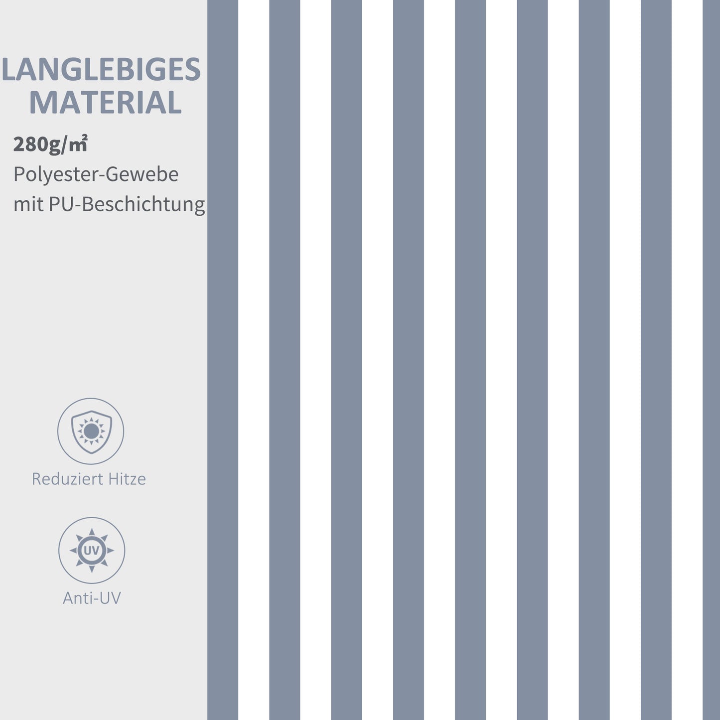 Outsunny Markise Gelenkarmmarkise Sonnenschutz Handkurbel Balkon Alu Grau Weiß 2,95 x 2,45 m