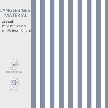 Outsunny Markise Gelenkarmmarkise Sonnenschutz Handkurbel Balkon Alu Grau Weiß 2,95 x 2,45 m