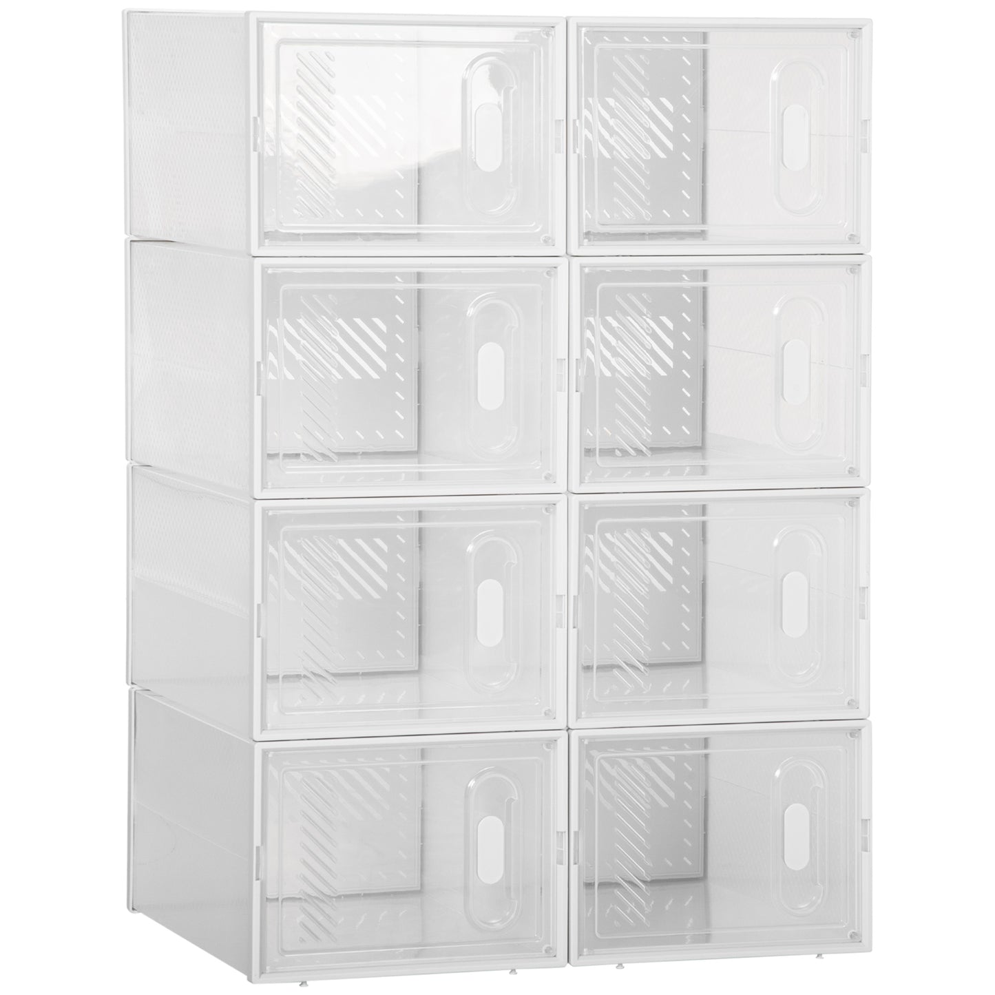 HOMCOM Modulares Regalsystem mit 8 Fächern, Steckregal, 25 cm x 35 cm x 19 cm, Transparent
