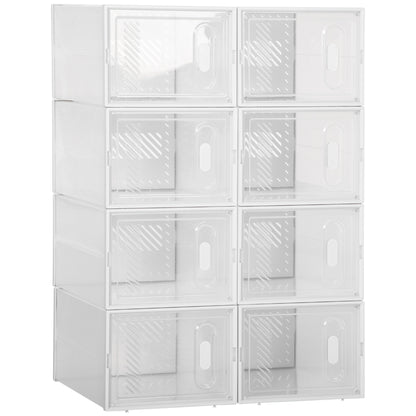 HOMCOM Modulares Regalsystem mit 8 Fächern, Steckregal, 25 cm x 35 cm x 19 cm, Transparent