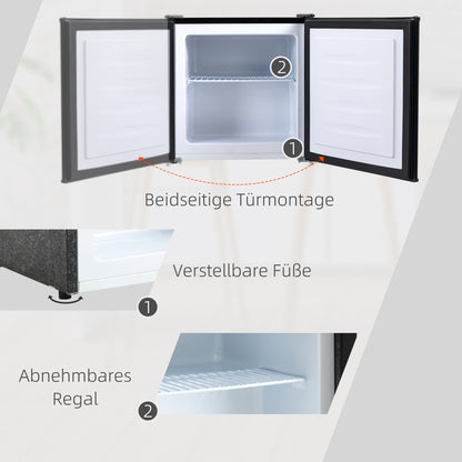 HOMCOM Mini-Gefrierschrank 35 L Gefrierbox elektrisch freistehend 45 W Mini Gefriertruhe Minikühlschrank 41dB -14 bis -24℃ 5-stufige Temperaturregelung 47 x 44,2 x 48,8 cm Schwarz