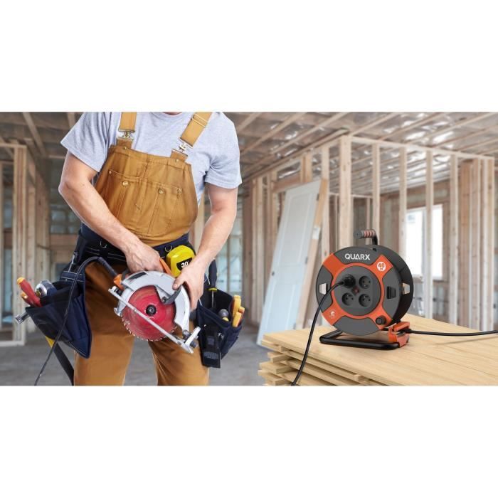 Cable reel - QUARX - DIY - 40m, H07RN-F 3G2.5mm², metal drum