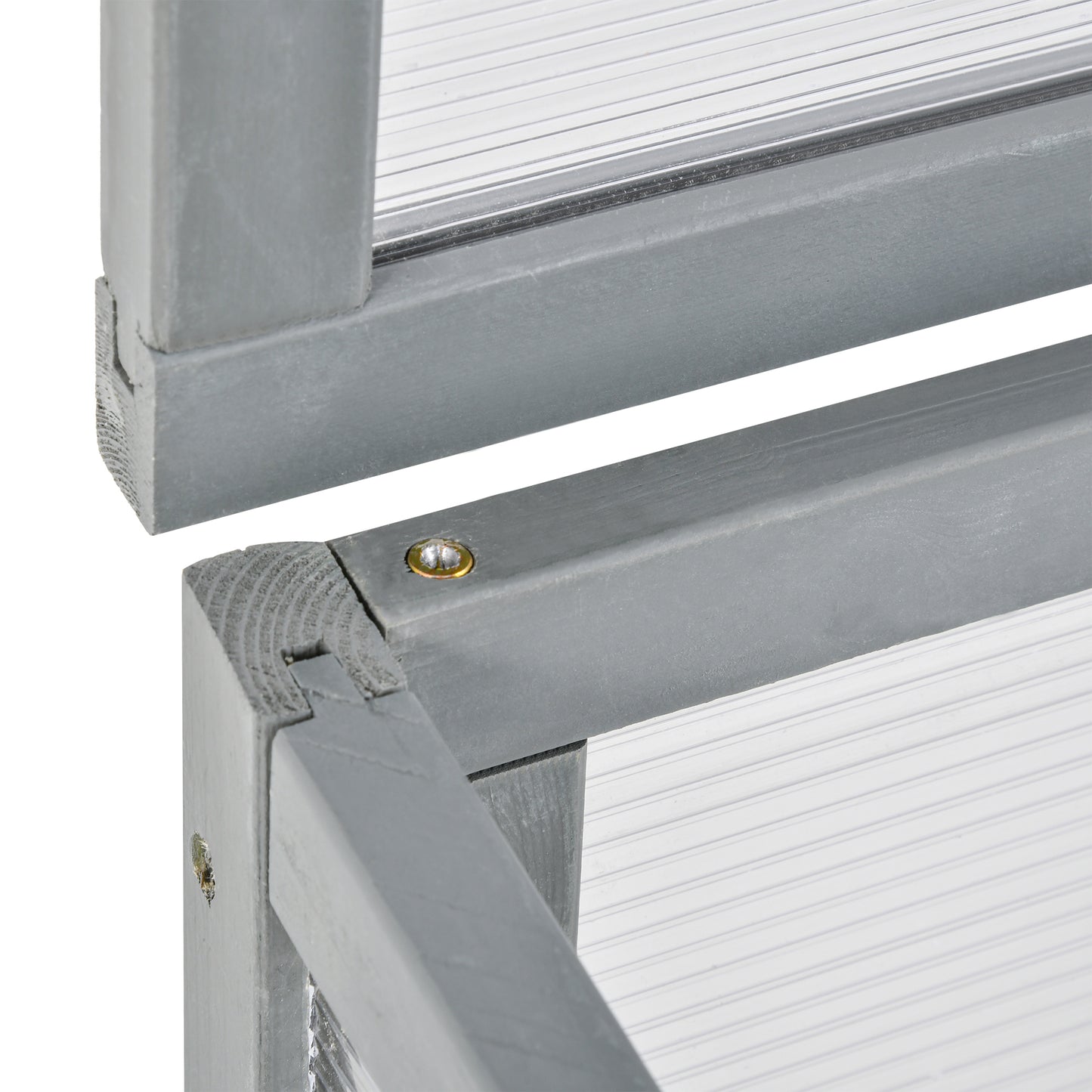 Outsunny Frühbeet Holz und Polycarbonat Treibhaus 90 x 46 x 40 cm Gewächshaus mit Abdeckung wetterfest Frühbeetkasten für Garten Pflanzenbeet Grau