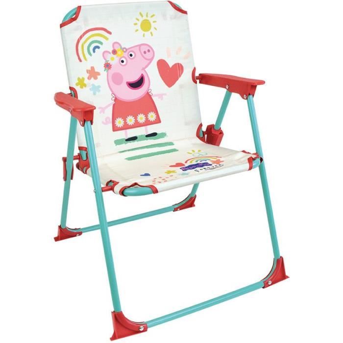 FUN HOUSE Peppa Pig Garden furniture - 1 table H.46xø46cm, 2 chairs H.53xW.38.5xD.37.5 cm and 1 parasol H.125 x ø100 cm - For children