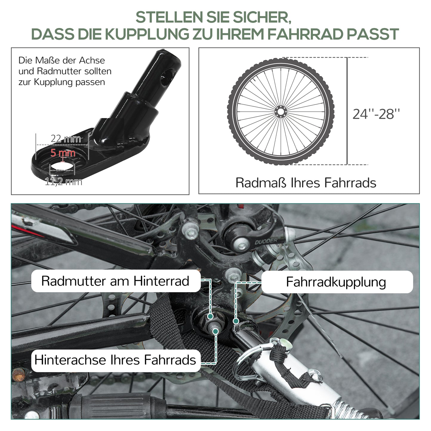 HOMCOM Lastenanhänger Bollerwagen 130 x 64 x 103 cm Stahl Schwarz+Grau