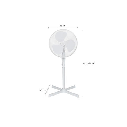 OCEANIC pedestal fan - 45W - Diameter 40 cm - Adjustable height - Oscillation - White