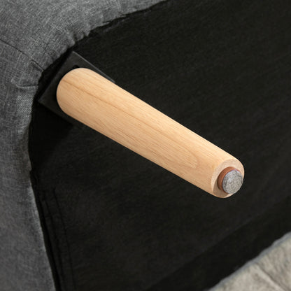 HOMCOM 2-Sitzer Sofa, weiche Polsterung, pflegeleichter Bezug, bis 150 kg, 117 x 56,5 x 77 cm, Hellgrau