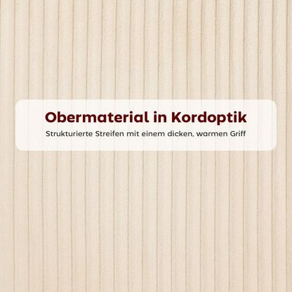 HOMCOM Esszimmerstuhl, Cordbezug, Schalenform, Metallbeine, Fußpolster, Beige