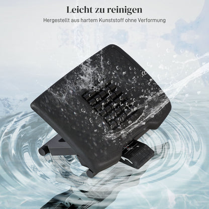 HOMCOM Ergonomische Fußstütze, höhenverstellbar, Massagefläche mit Rollen, Schwarz, 46 x 35 cm