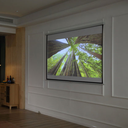 HOMCOM Beamer Leinwand 203 x 152 cm 100 Zoll 4:3/ 16:9 Projektionsleinwand Manuell für Heimkino