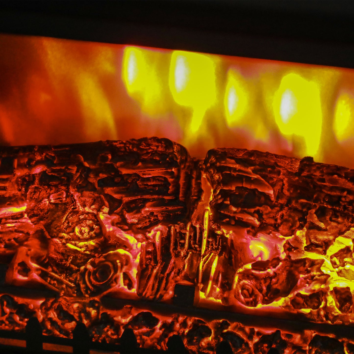 HOMCOM Elektrischer Kamin mit realistischem Feuereffekt, Überhitzungsschutz und niedrigem Geräuschpegel, 1800W, Schwarz