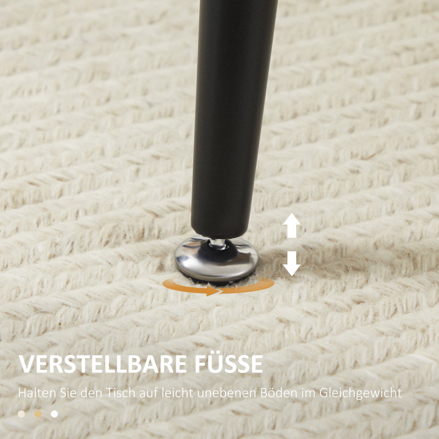 HOMCOM Esstisch im Skandi-Design, Küchentisch, für 4 Personen, Holzoptik, 140 cm x 80 cm x 76 cm, Natur + Schwarz