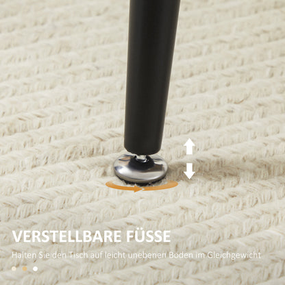 HOMCOM Esstisch im Skandi-Design, Küchentisch, für 4 Personen, Holzoptik, 140 cm x 80 cm x 76 cm, Natur + Schwarz