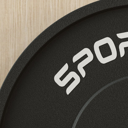 SPORTNOW Hantelscheiben-Set, 2 x 10 kg, olympischer Standard, Gummi, geräuscharm, Schwarz