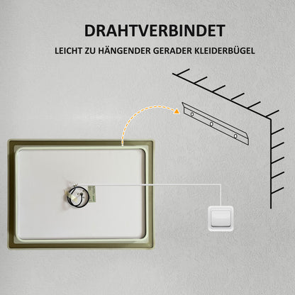 kleankin LED Badezimmerspiegel mit 3x Vergrößerung, Touch-Funktion, Memory-Funktion, kein Beschlagen, 80 x 60 cm