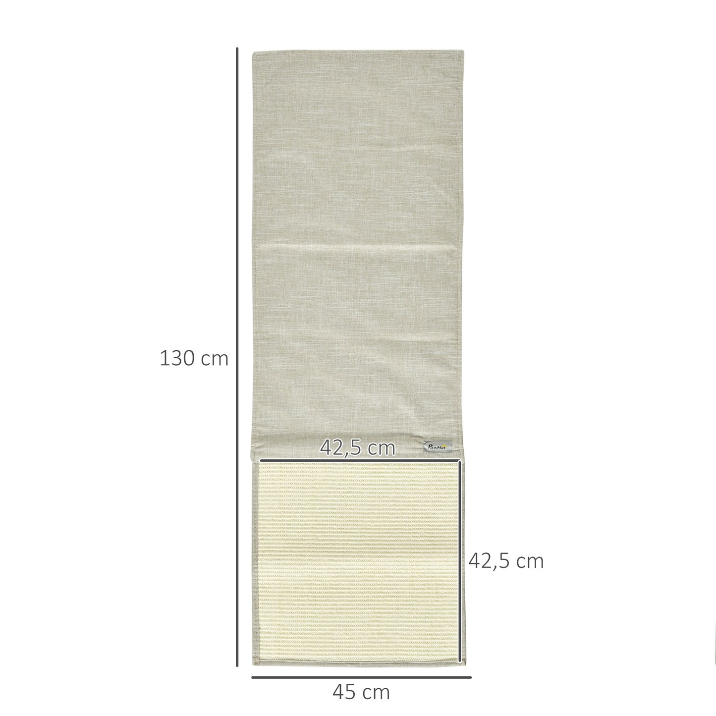 PawHut 2er Kratzmatte Kratzschutz Soffa Sisal Kratzteppich für Katze Sessel Soffa Katzenkratzmatte Beige+Grau 130 x 45 x 0,3 cm