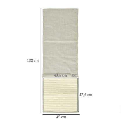 PawHut 2er Kratzmatte Kratzschutz Soffa Sisal Kratzteppich für Katze Sessel Soffa Katzenkratzmatte Beige+Grau 130 x 45 x 0,3 cm