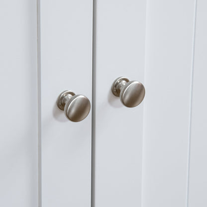 PawHut Katzentoilette, Katzenhaus, mit Trennwand, magnetisk dubbeltür, seitlicher Ablage, vit, 86 x 48 x 52cm