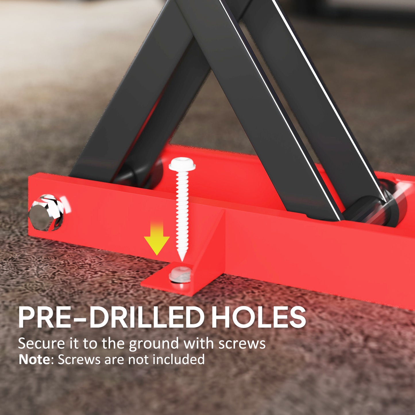 HOMCOM Motorradheber 500 kg Belastbar Motorradhebebühne 95-400 mm Höhenverstellbar 45 x 15 x 9,5-40 cm Rot