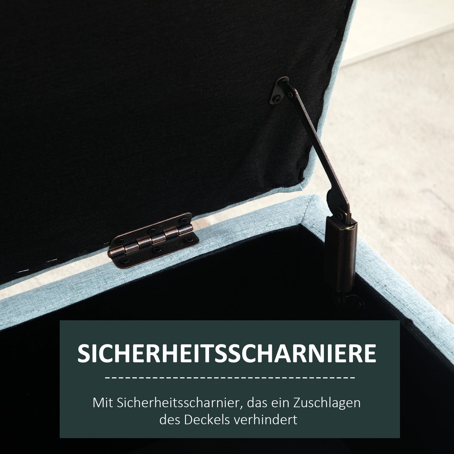 HOMCOM Sitzbank mit Stauraum Polsterbank mit Leinenoptik, Sitztruhe mit Holzbeine, Truhenbank für Wohnzimmer Schlafzimmer Flur 110 x 39 x 45 cm, Hellgrün