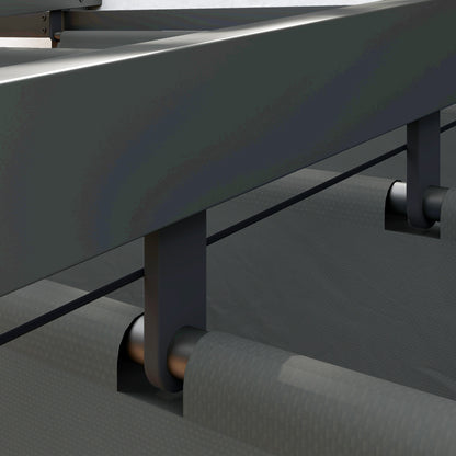 Outsunny Pavillon, 3 x 3 m Pergola, Winddichtes Terrassendach, Wandmontage, Verstellbares Dach, für Garten, Terrasse, Dunkelgrau