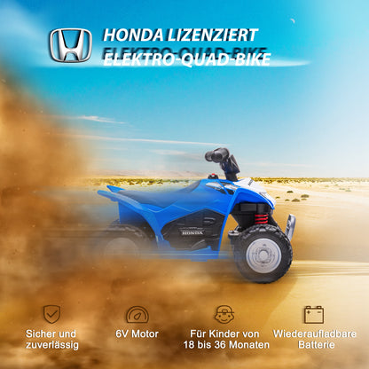AIYAPLAY Elektro-Kinderquad, LED-Licht, Hupe, breite Reifen, bequemer Sitz, rutschfeste Griffe, Blau