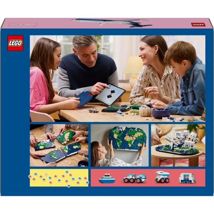 LEGO Family 41838 Travel Memories - World Map - Gift for Travelers