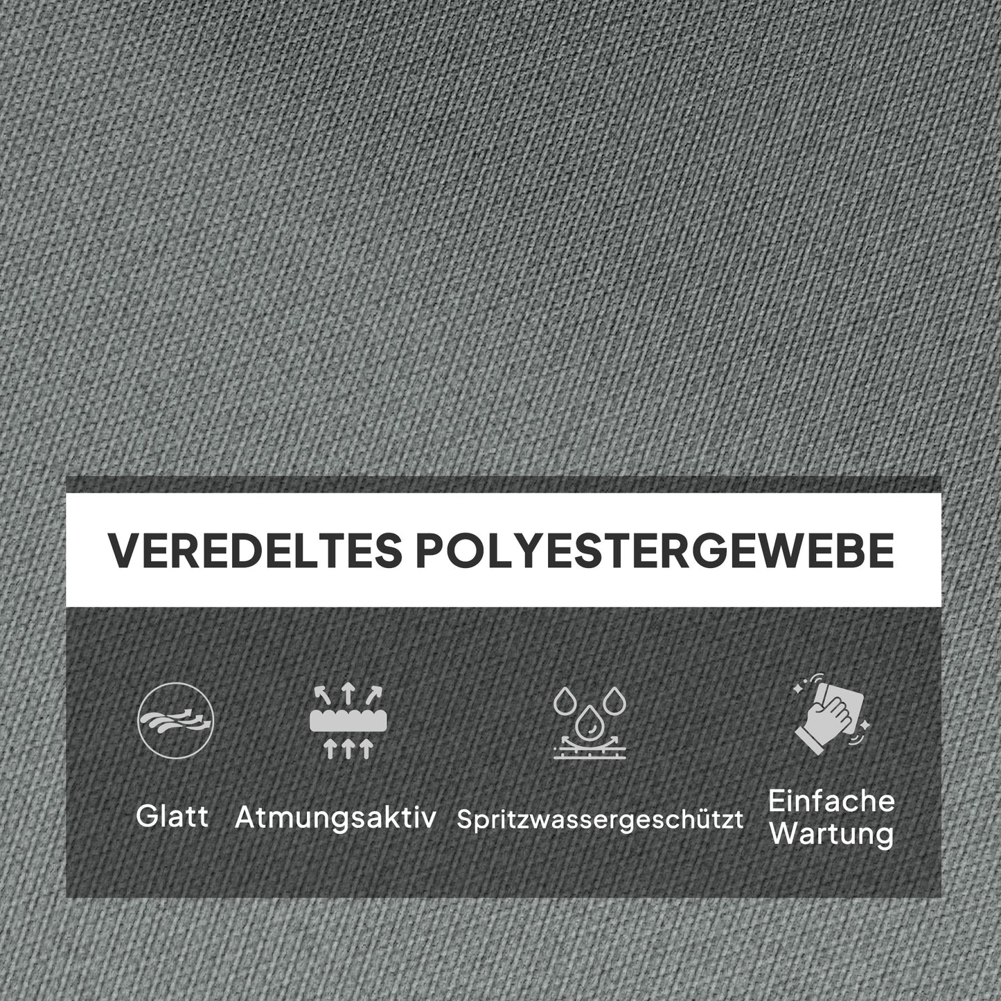 Outsunny Sitzkissen, Dickes Polsterkissen für Sitzmöbel, mit Rückenlehne, Schaukelstuhlkissen, für drinnen und draußen, Hellgrau