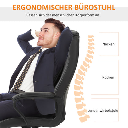 Vinsetto Bürostuhl med Massagefunktion, Höhenverstellbarer Chefsessel, ergonomisk Drehstuhl, 6 Vibrationspunkte, Braun