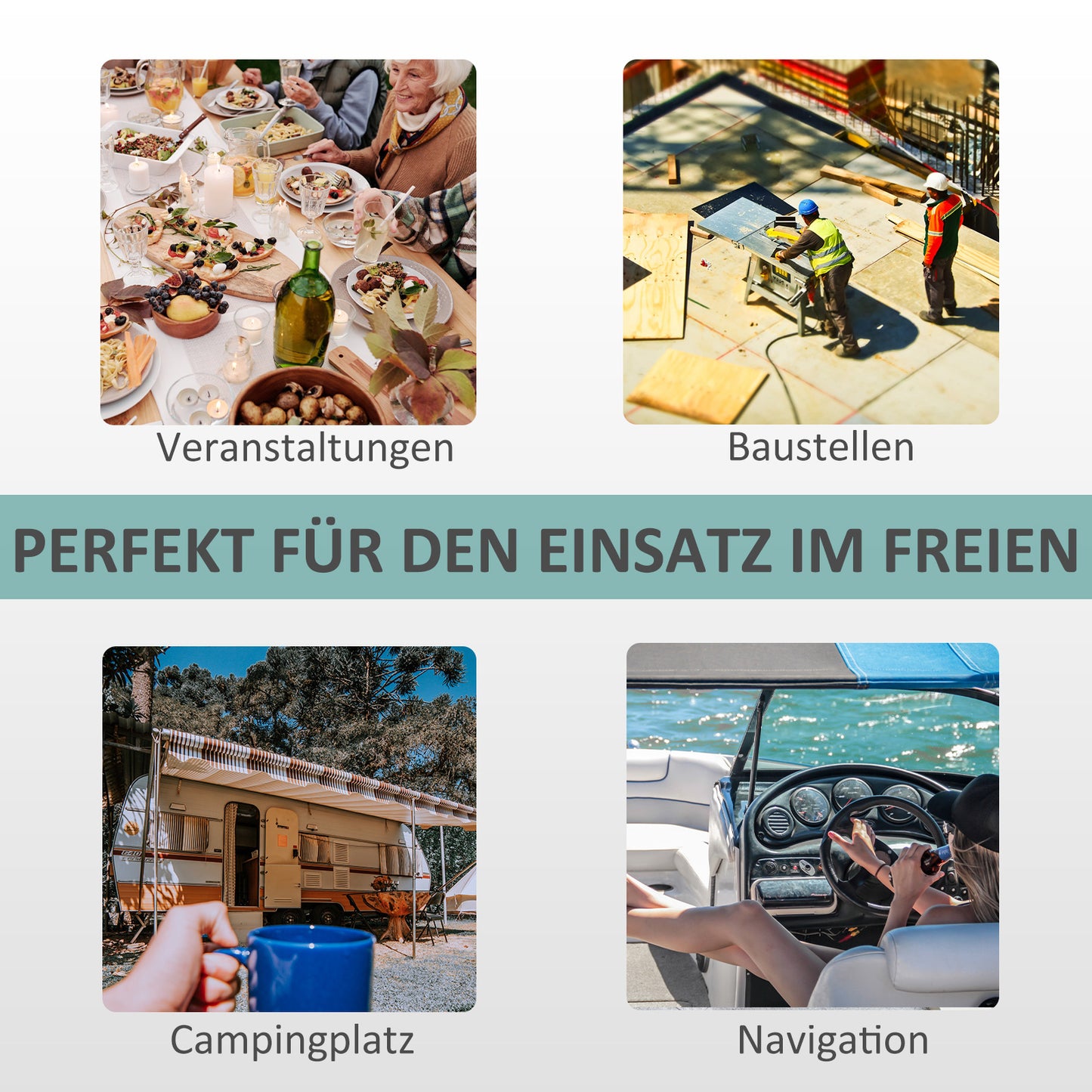 Outsunny Waschbecken Handwaschbecken Mobiler Waschbecken, tragbar, inkl. Rädern, 51 cm x 33,5 cm x 103 cm, Weiß