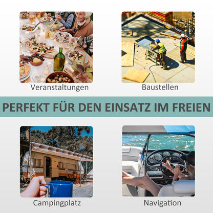 Outsunny Waschbecken Handwaschbecken Mobiler Waschbecken, tragbar, inkl. Rädern, 51 cm x 33,5 cm x 103 cm, Weiß