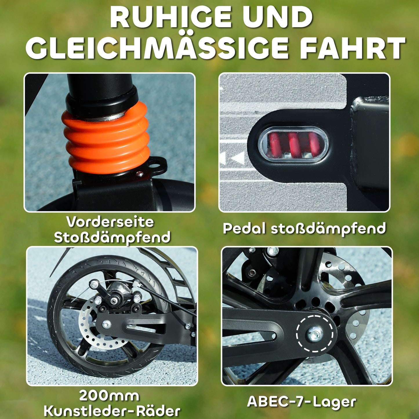 AIYAPLAY Roller Kinder Scooter mit verstellbaren Griffen klappbarer Kinderroller für Kinder 6-12 Jahre 94 x 36 x 88-103cm Schwarz