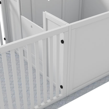 PawHut Wurfbox für Welpen, mit Unterlage, Leicht zu reinigen, Holz, 166x80x50 cm, Weiß