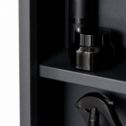 kleankin Spiegelschrank, Badschrank, 3 Regalfächer, Edelstahl, 40x12x60cm, Schwarz