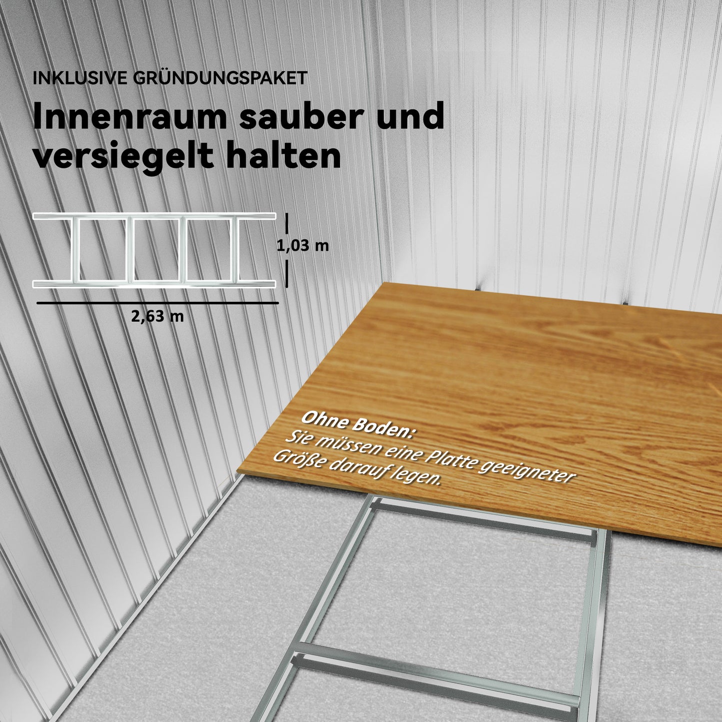 Outsunny Geräteschuppen mit Schiebetüren 2,77 x 1,95 x 1,92cm Metall Hellgrün