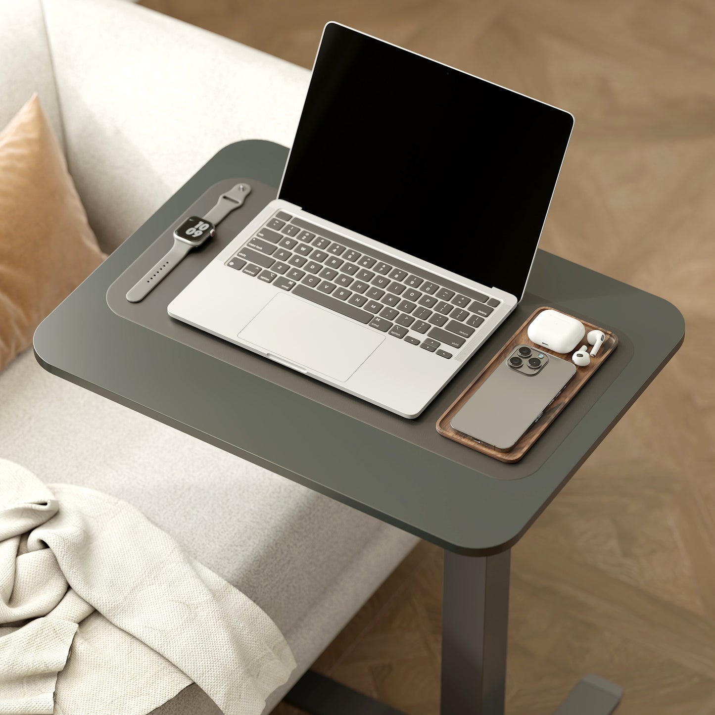 HOMCOM Stehpult Höhenverstellbar inkl. 4 Rollen C-Form 65 cm x 48 cm x 70-110 cm Schwarz