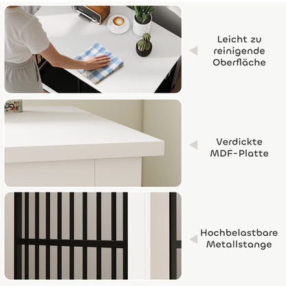 PawHut Große Hundebox, einfacher Zugang, verschließbar, drehbarer Schüsselhalter, för små och stora Hunde, Weiß