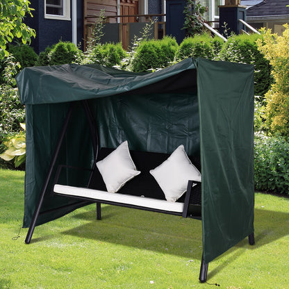 Outsunny Hollywoodschaukel Abdeckung 3 Sitzer, Wasserabweisend Winterfest Schutzhülle für Gartenschaukel, UV-Beständig Abdeckplane, Abdeckhaube, Reißfest 420D Oxford Gewebe, 177x114x152cm Dunkelgrün