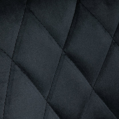 HOMCOM Barhocker 2er Set, Gepolstert Barstuhl mit Stahlgestell, Lehne, Samtoptik, Höhenverstellbar Küchenstühle mit Fußstütze 360° Drehbar Tresenhocker für Küche, Wohnzimmer, Esszimmer Schwarz