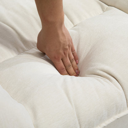 HOMCOM Relaxsessel, verstellbar, 104x100x102cm/164x76cm, Cremeweiß