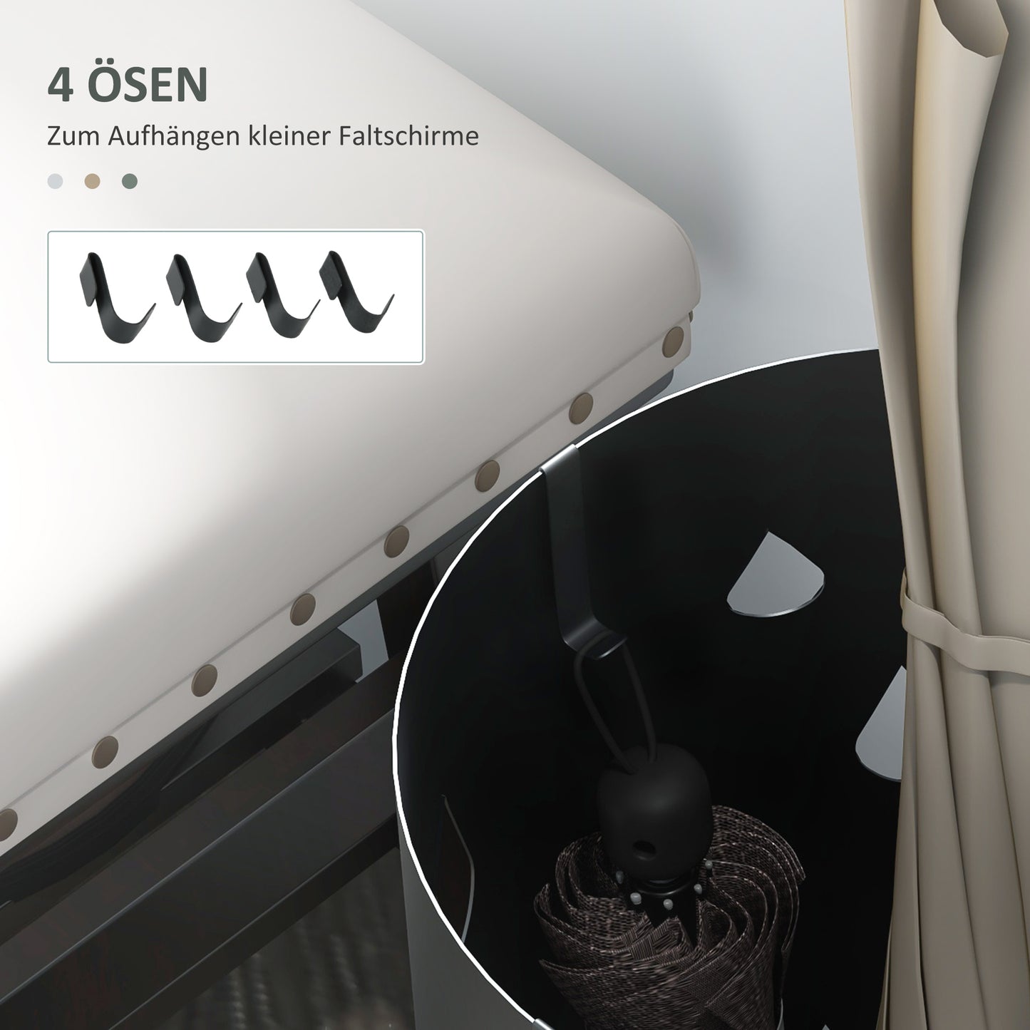 HOMCOM Schirmständer, Stahl, Säulenform, Herausnehmbares Bodenfach, Ø17 x 41H cm, Grau