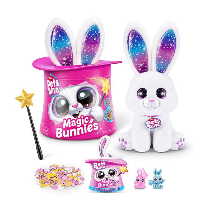 Interactive Game - ZURU - PETS ALIVE Magic Bunnies - 20 Surprises - Light Effects - Mixed