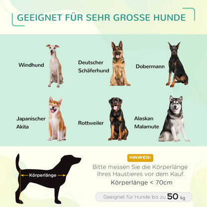 PawHut Erhöhtes Hundebett mit Baldachin, Haustierbett, Hundeliege outdoor mit Dach, Atmungsaktiv, Taftstoff für Camping Grau 122 x 92 x 108 cm