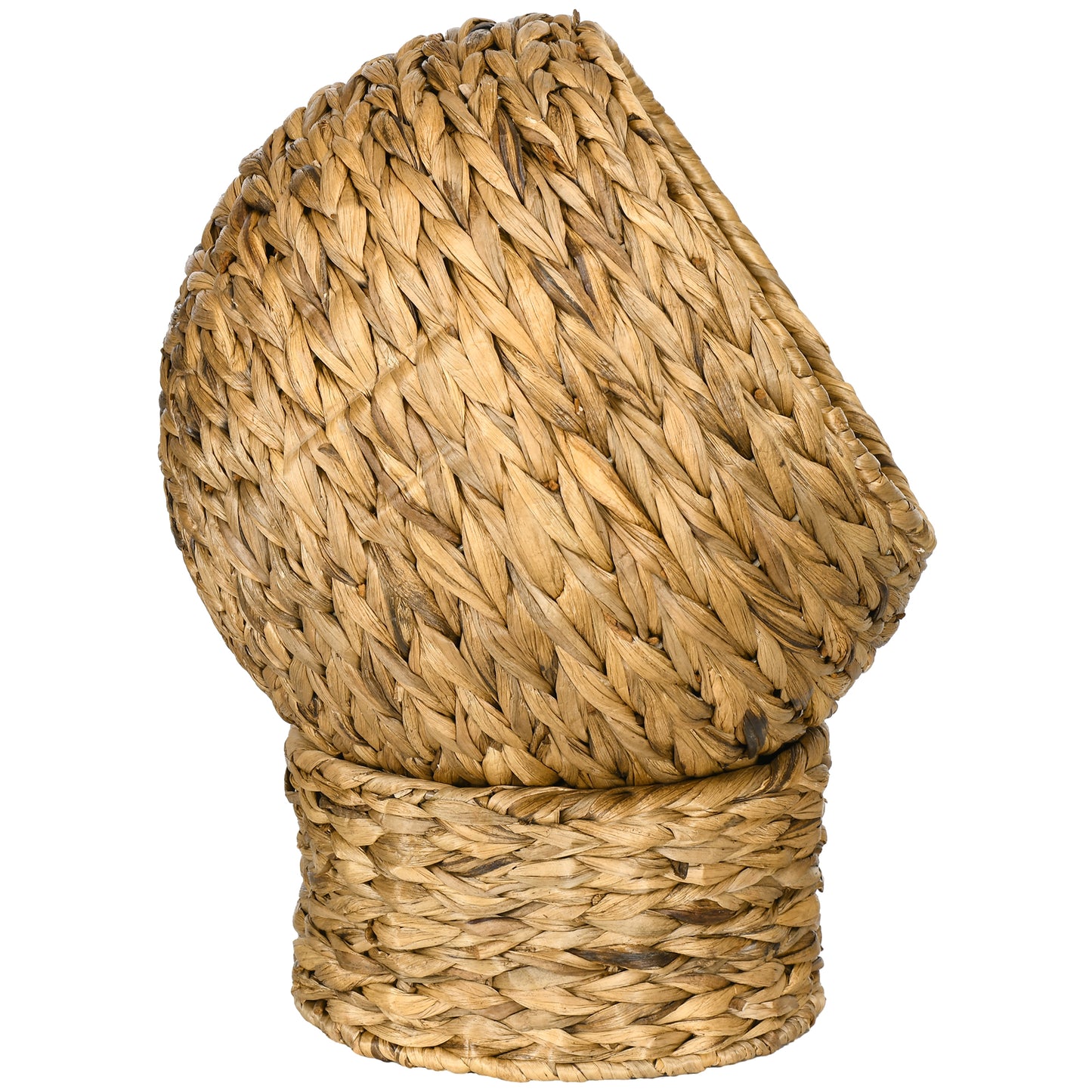 PawHut Rattan Katzenkorb Katzenhöhle Katzenhütte Katzenbett mit Kissen Haustierbett Wasserhyazinthe Braun 40 x 37 x 51 cm